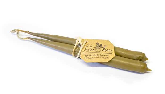 Bug Away Beeswax Candles - Tapered -pair